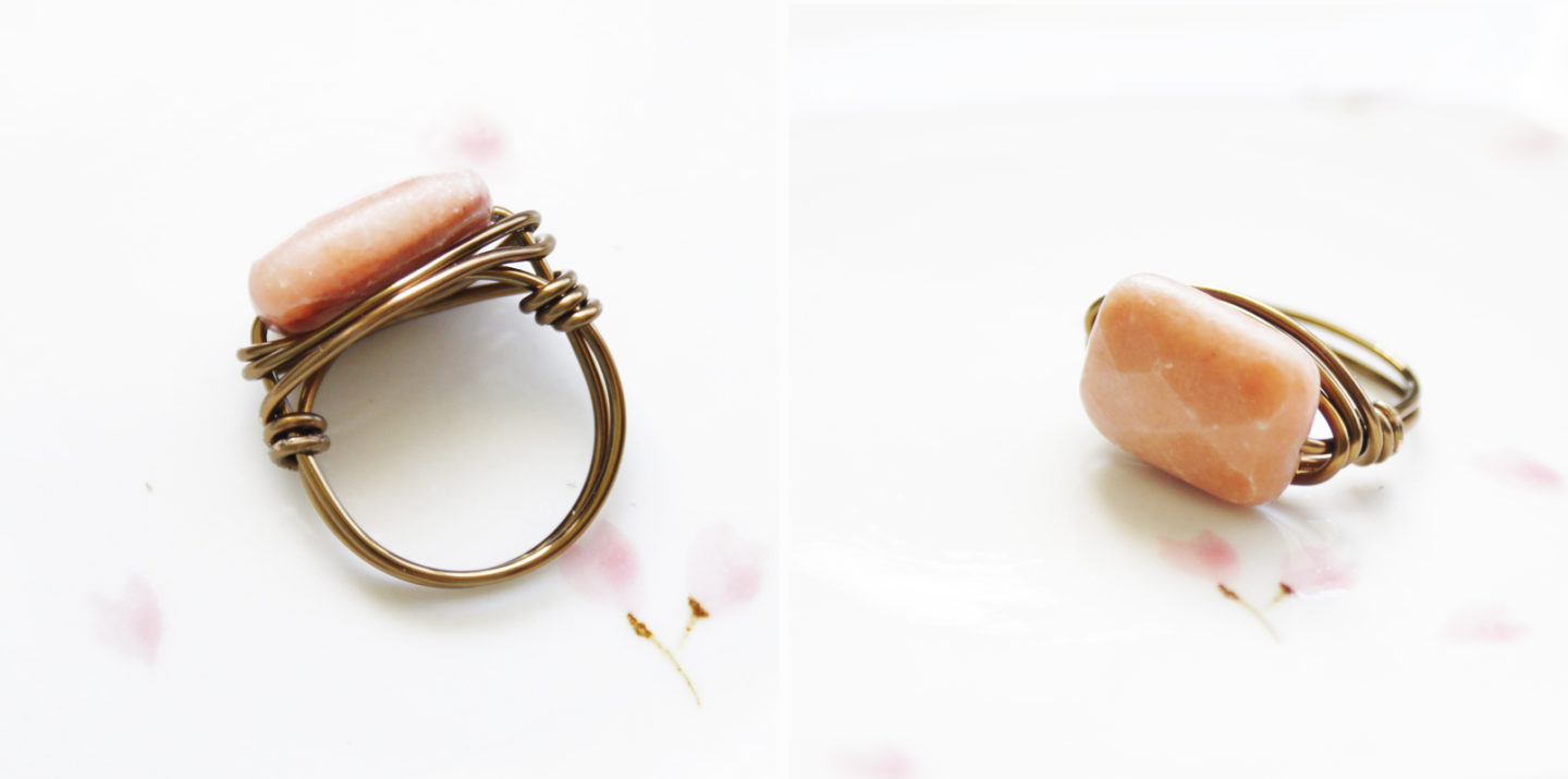 DIY // Wrapped Peach Aventurine Ring
