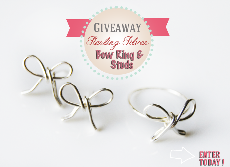 Giveaway // Sterling Silver Bow Ring and Studs