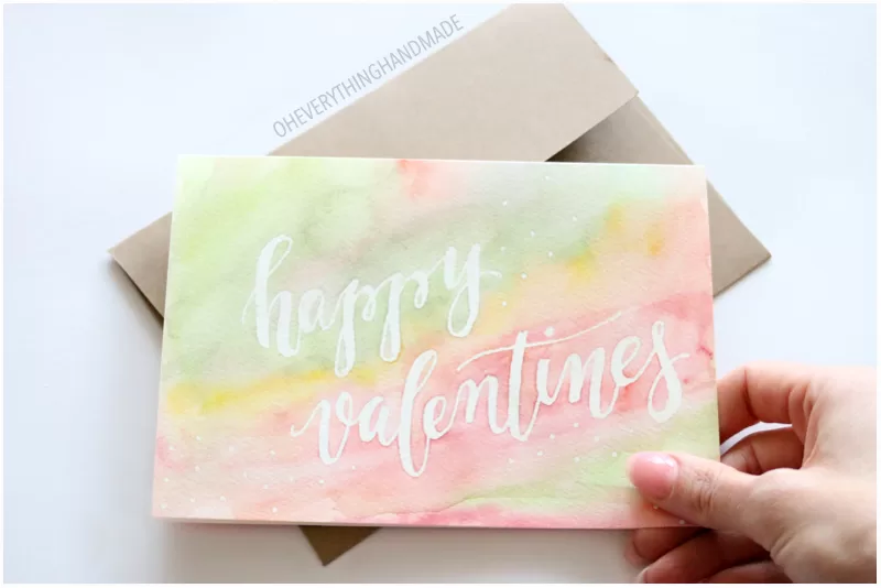 Happy Valentines Watercolor Card