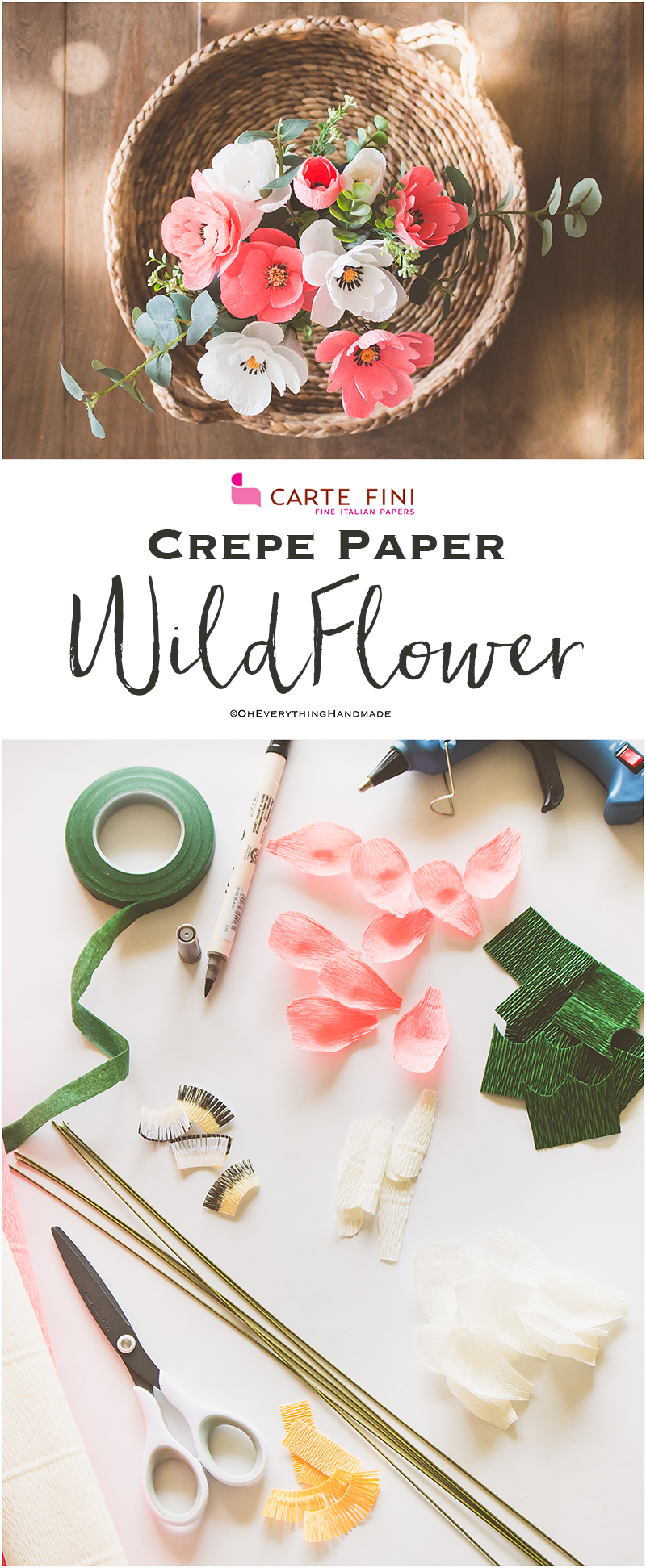 Crepe Paper Wildflower DIY Flower crafts ideas