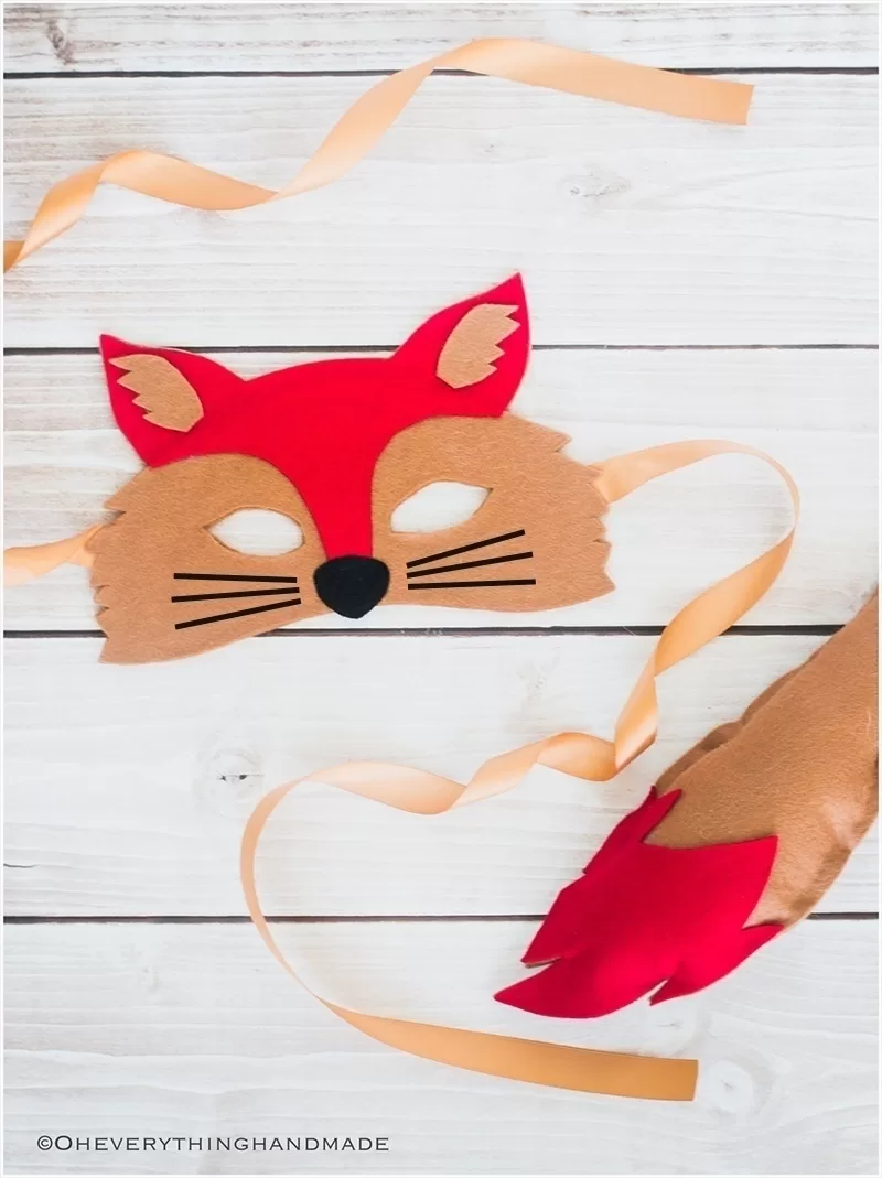 No Sew Felt Fox Mask & Tail DIY Crafts Ideas