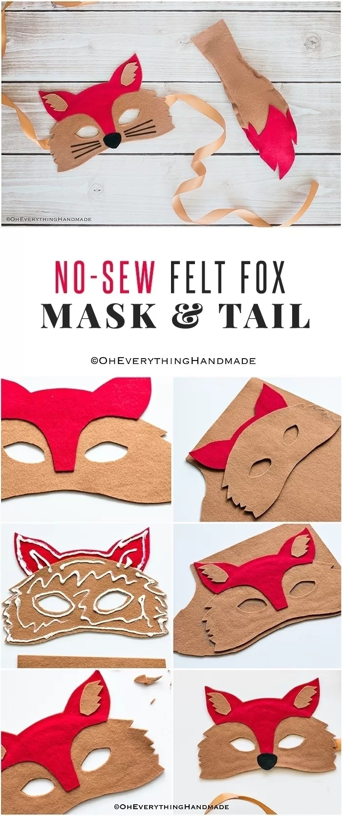 No Sew Felt Fox Mask & Tail | DIY Crafts Ideas | DIY Costumes Ideas