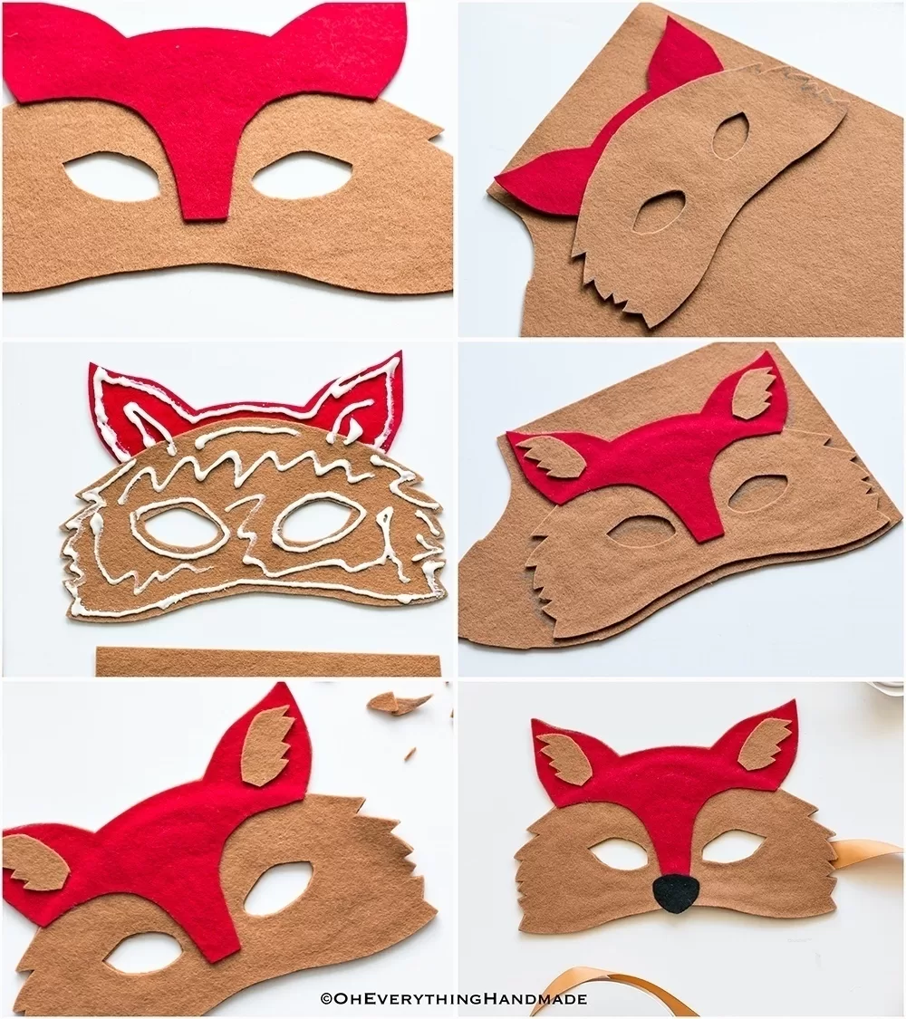 No Sew Felt Fox Mask & Tail, DIY Crafts Ideas